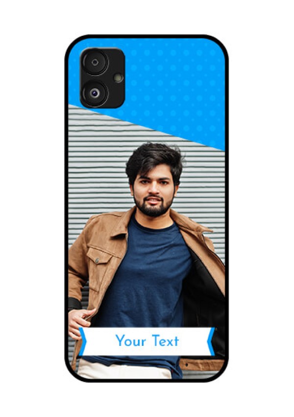 Samsung Galaxy F14 5G Photo Printing on Glass Case - Simple Blue Color Design
