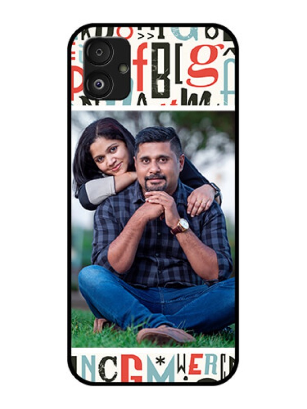 Custom Samsung Galaxy F14 5G Personalized Glass Phone Case - Alphabet Design