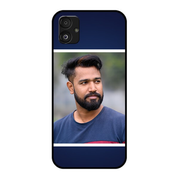 Samsung Galaxy F14 5G Personalized Glass Phone Case - Simple Royal Blue Design Samsung Galaxy F14 5G Personalized Glass Phone Case - Simple Royal Blue Design