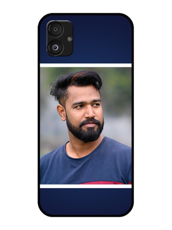 Custom Samsung Galaxy F14 5G Personalized Glass Phone Case - Simple Royal Blue Design