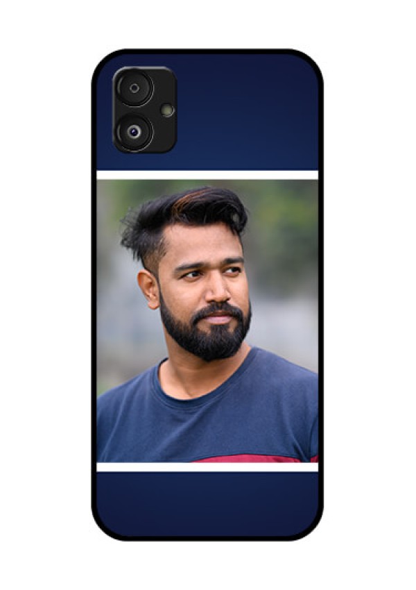 Samsung Galaxy F14 5G Personalized Glass Phone Case - Simple Royal Blue Design