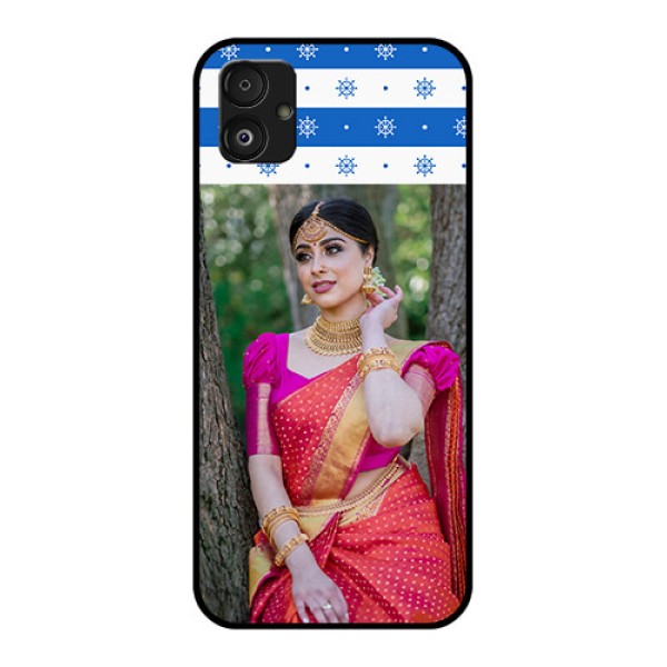 Samsung Galaxy F14 5G Photo Printing on Glass Case - Snow Pattern Design Samsung Galaxy F14 5G Photo Printing on Glass Case - Snow Pattern Design