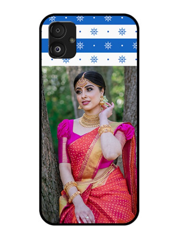 Custom Samsung Galaxy F14 5G Photo Printing on Glass Case - Snow Pattern Design