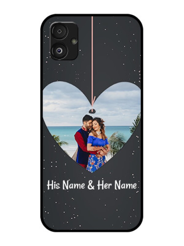 Custom Samsung Galaxy F14 5G Custom Glass Phone Case - Hanging Heart Design