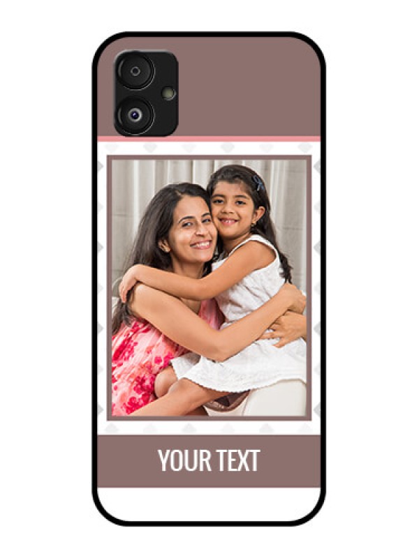 Custom Samsung Galaxy F14 5G Photo Printing on Glass Case - Simple Diamond Design