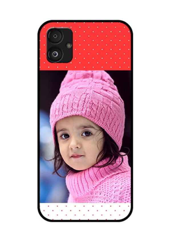 Samsung Galaxy F14 5G Photo Printing on Glass Case - Red Pattern Design