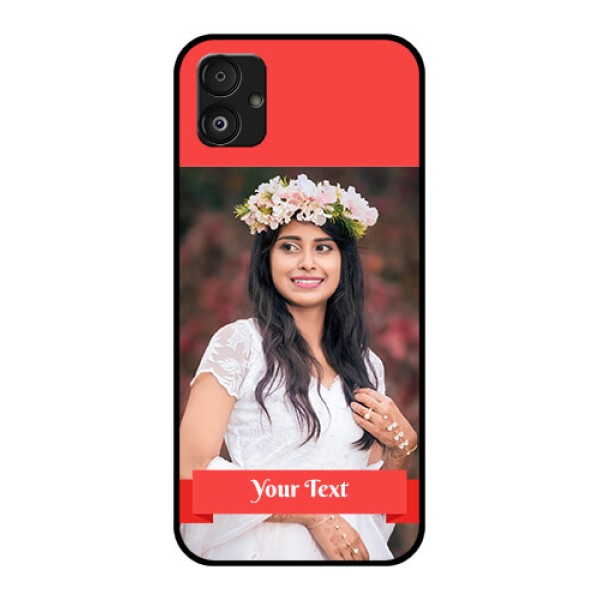 Samsung Galaxy F14 5G Custom Glass Phone Case - Simple Red Color Design Samsung Galaxy F14 5G Custom Glass Phone Case - Simple Red Color Design