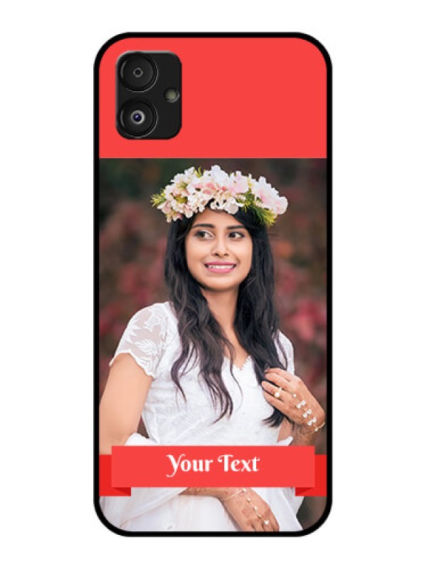 Custom Samsung Galaxy F14 5G Custom Glass Phone Case - Simple Red Color Design