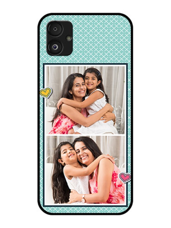 Custom Samsung Galaxy F14 5G Custom Glass Phone Case - 2 Image Holder with Pattern Design