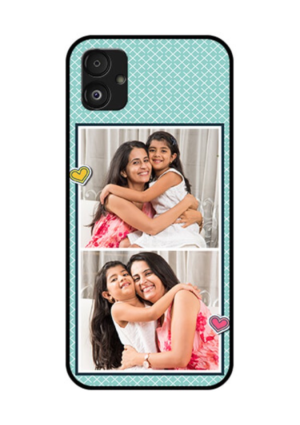 Samsung Galaxy F14 5G Custom Glass Phone Case - 2 Image Holder with Pattern Design