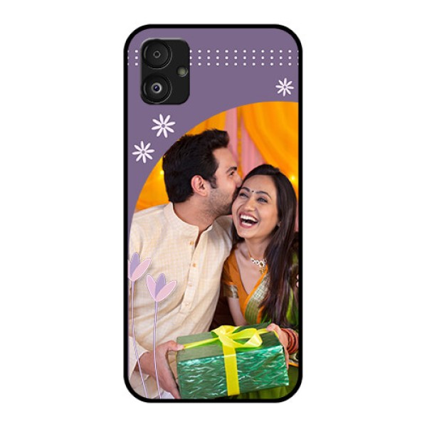 Samsung Galaxy F14 5G Custom Glass Mobile Case - Lavender flowers design Samsung Galaxy F14 5G Custom Glass Mobile Case - Lavender flowers design