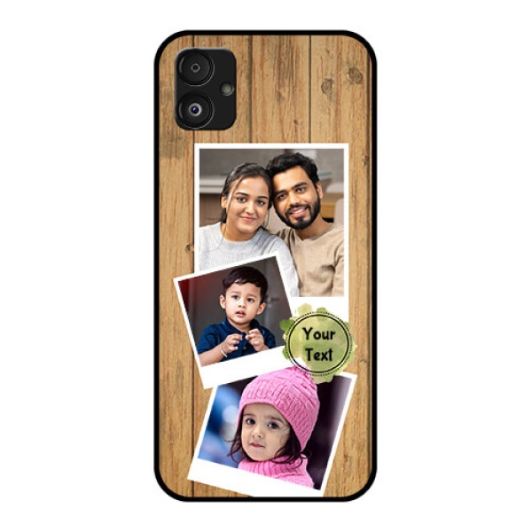 Samsung Galaxy F14 5G Custom Glass Phone Case - Wooden Texture Design