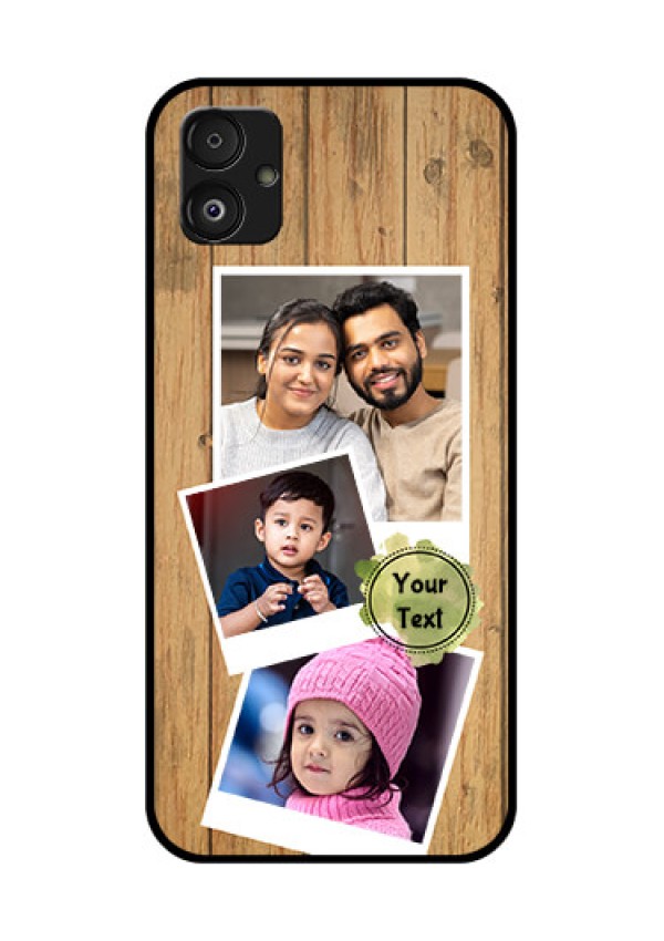 Samsung Galaxy F14 5G Custom Glass Phone Case - Wooden Texture Design