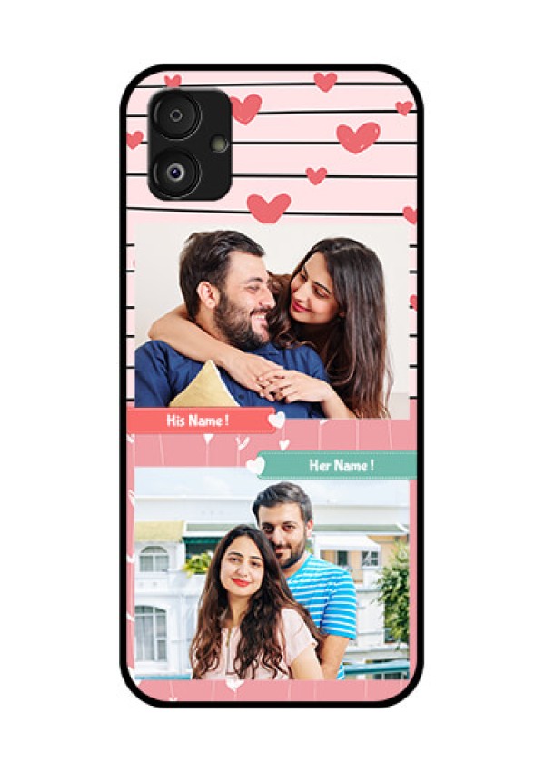 Samsung Galaxy F14 5G Custom Glass Mobile Case - Photo with Heart Design