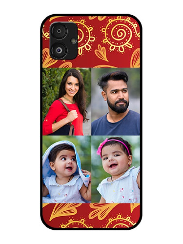 Custom Samsung Galaxy F14 5G Photo Printing on Glass Case - 4 Image Traditional Design
