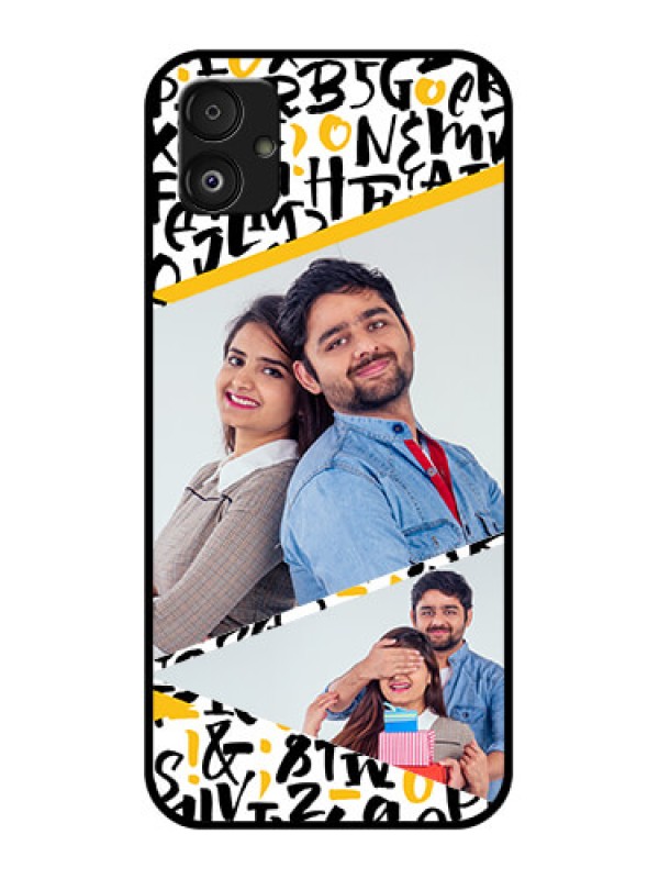Custom Samsung Galaxy F14 5G Custom Glass Mobile Case - Letters Pattern Design