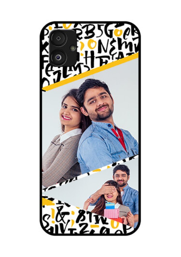 Samsung Galaxy F14 5G Custom Glass Mobile Case - Letters Pattern Design