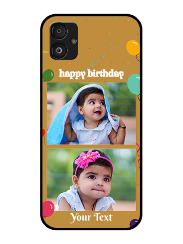 Custom Samsung Galaxy F14 5G Personalized Glass Phone Case - Image Holder with Birthday Celebrations Design