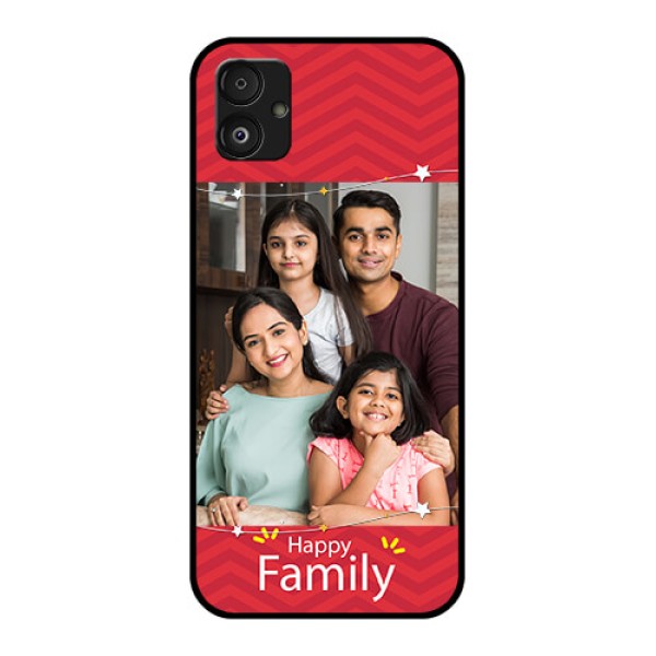 Samsung Galaxy F14 5G Personalized Glass Phone Case - Happy Family Design Samsung Galaxy F14 5G Personalized Glass Phone Case - Happy Family Design