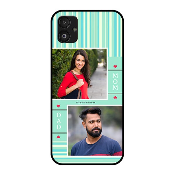 Samsung Galaxy F14 5G Custom Glass Phone Case - Mom & Dad Pic Design Samsung Galaxy F14 5G Custom Glass Phone Case - Mom & Dad Pic Design