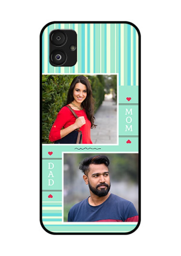 Samsung Galaxy F14 5G Custom Glass Phone Case - Mom & Dad Pic Design