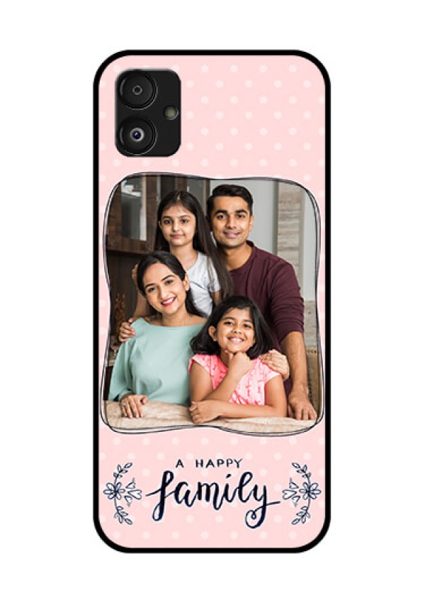 Samsung Galaxy F14 5G Custom Glass Phone Case - Family with Dots Design