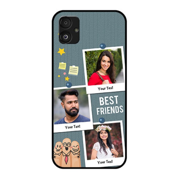 Samsung Galaxy F14 5G Personalized Glass Phone Case - Sticky Frames and Friendship Design Samsung Galaxy F14 5G Personalized Glass Phone Case - Sticky Frames and Friendship Design