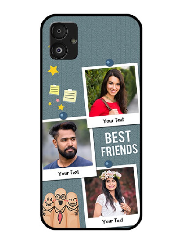 Custom Samsung Galaxy F14 5G Personalized Glass Phone Case - Sticky Frames and Friendship Design
