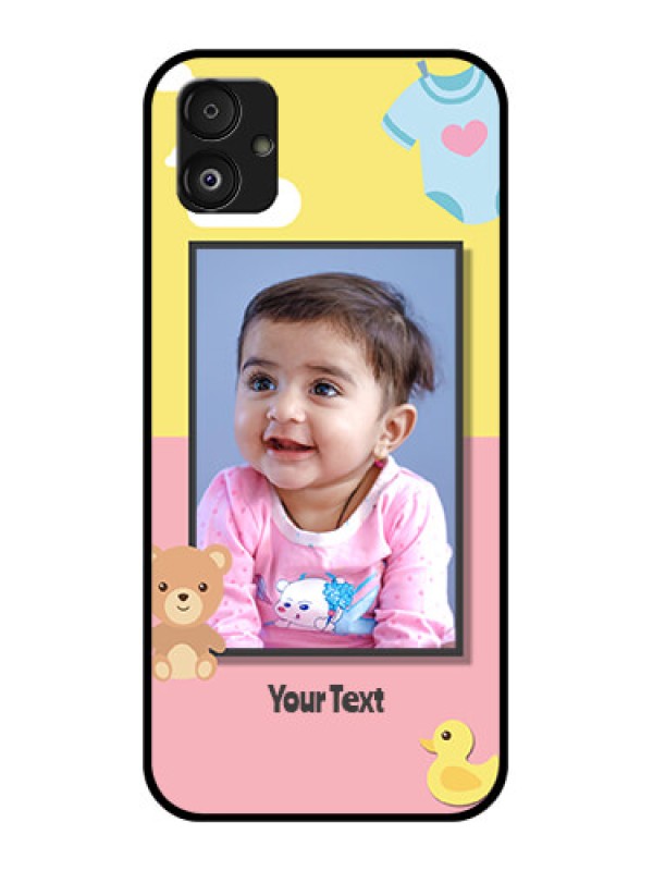 Custom Samsung Galaxy F14 5G Photo Printing on Glass Case - Kids 2 Color Design