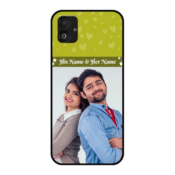 Samsung Galaxy F14 5G Custom Glass Phone Case - You & Me Heart Design