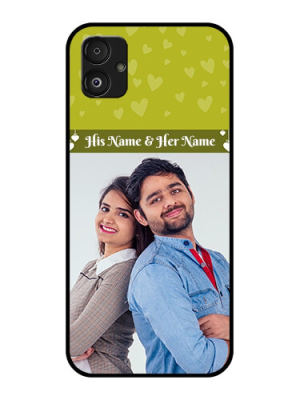 Custom Samsung Galaxy F14 5G Custom Glass Phone Case - You & Me Heart Design