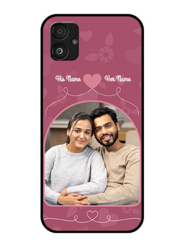 Custom Samsung Galaxy F14 5G Photo Printing on Glass Case - Love Floral Design