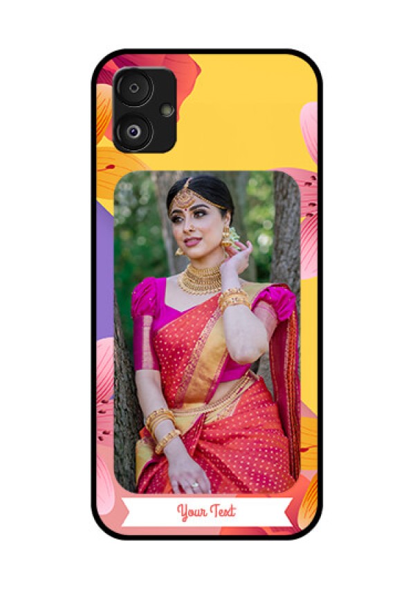Samsung Galaxy F14 5G Custom Glass Mobile Case - 3 Image With Vintage Floral Design