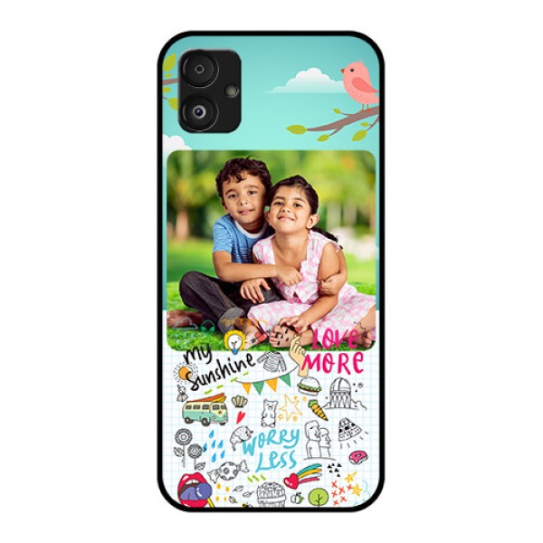 Samsung Galaxy F14 5G Photo Printing on Glass Case - Doodle love Design