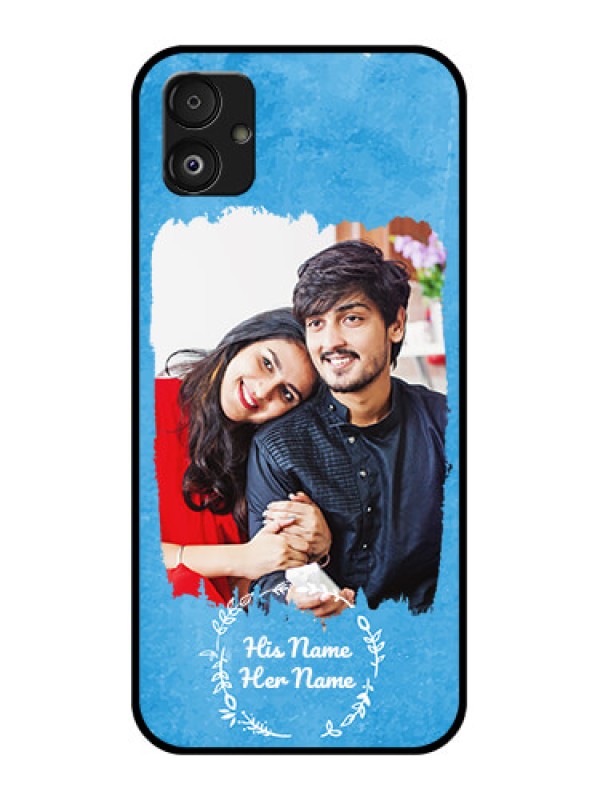 Custom Galaxy F14 5G Custom Glass Phone Case - Blue Color Vintage Design