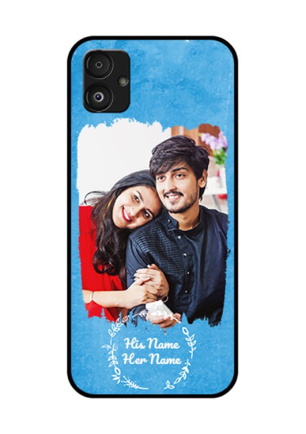 Galaxy F14 5G Custom Glass Phone Case - Blue Color Vintage Design