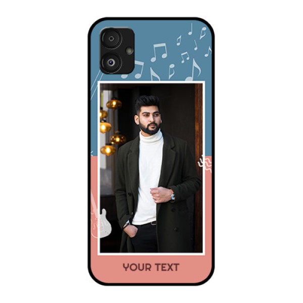 Samsung Galaxy F14 5G Photo Printing on Glass Case - with Color Musical Note Design Samsung Galaxy F14 5G Photo Printing on Glass Case - with Color Musical Note Design