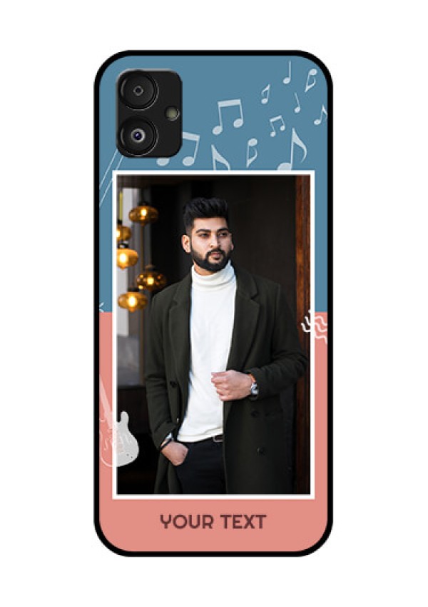 Samsung Galaxy F14 5G Photo Printing on Glass Case - with Color Musical Note Design