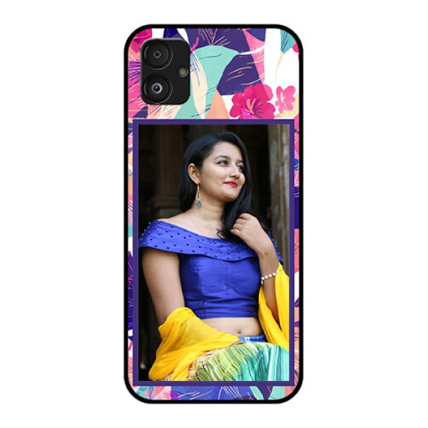 Samsung Galaxy F14 5G Custom Glass Mobile Case - Abstract Floral Design Samsung Galaxy F14 5G Custom Glass Mobile Case - Abstract Floral Design