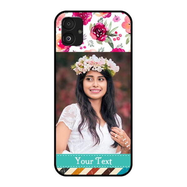 Samsung Galaxy F14 5G Custom Glass Phone Case - Watercolor Floral Design Samsung Galaxy F14 5G Custom Glass Phone Case - Watercolor Floral Design