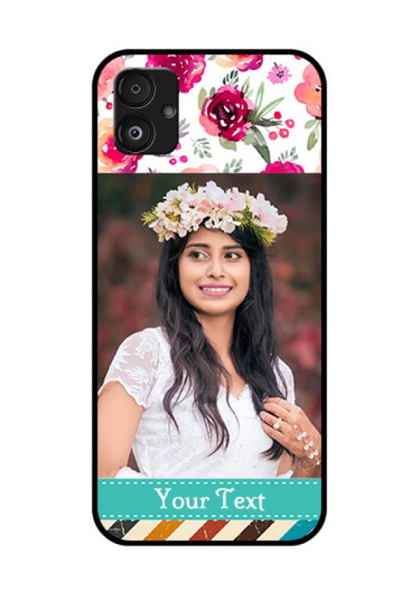 Samsung Galaxy F14 5G Custom Glass Phone Case - Watercolor Floral Design