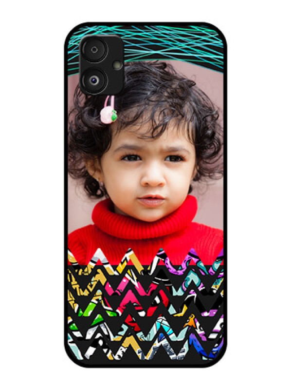 Custom Samsung Galaxy F14 5G Personalized Glass Phone Case - Neon Abstract Design