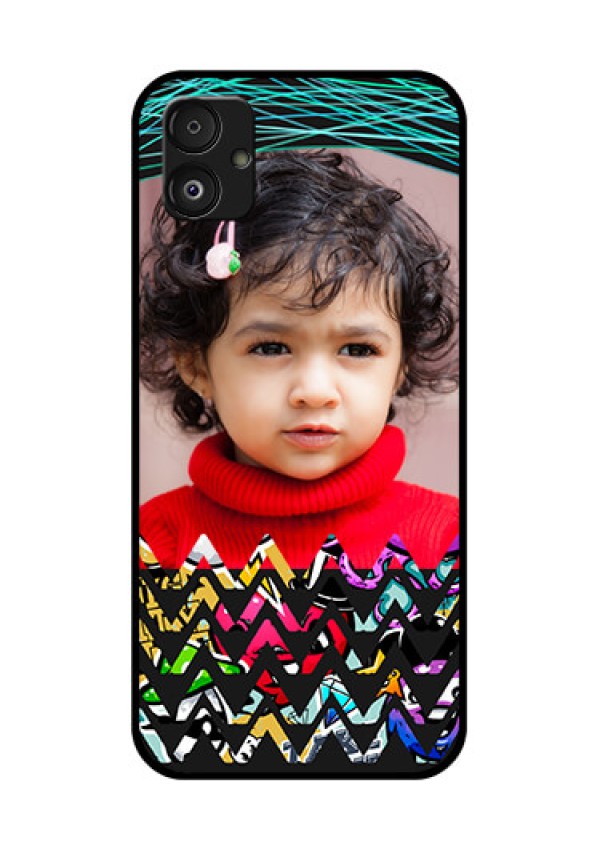 Samsung Galaxy F14 5G Personalized Glass Phone Case - Neon Abstract Design