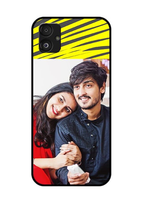 Samsung Galaxy F14 5G Photo Printing on Glass Case - Yellow Abstract Design