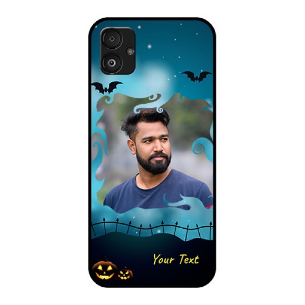 Samsung Galaxy F14 5G Custom Glass Phone Case - Halloween frame design Samsung Galaxy F14 5G Custom Glass Phone Case - Halloween frame design