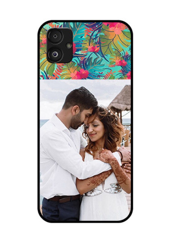 Samsung Galaxy F14 5G Photo Printing on Glass Case - Watercolor Floral Design