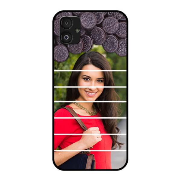 Samsung Galaxy F14 5G Custom Glass Phone Case - with Oreo Biscuit Design Samsung Galaxy F14 5G Custom Glass Phone Case - with Oreo Biscuit Design