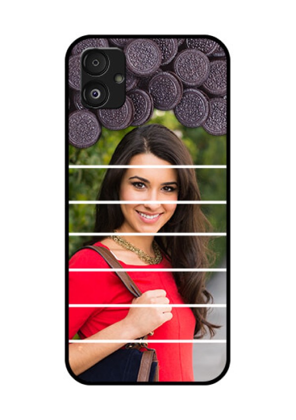 Samsung Galaxy F14 5G Custom Glass Phone Case - with Oreo Biscuit Design