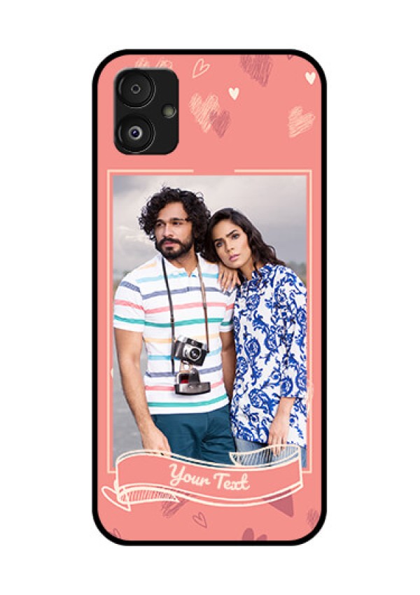 Samsung Galaxy F14 5G Custom Glass Phone Case - Love doodle art Design