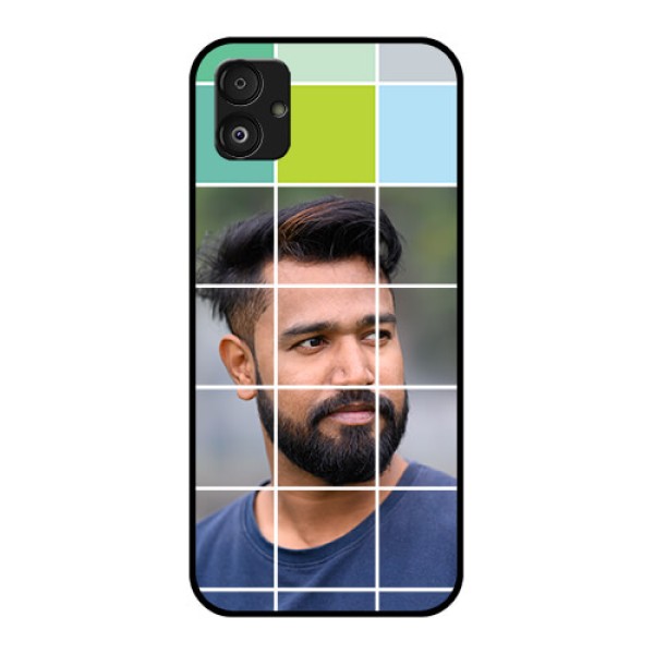 Samsung Galaxy F14 5G Photo Printing on Glass Case - with white box pattern Samsung Galaxy F14 5G Photo Printing on Glass Case - with white box pattern